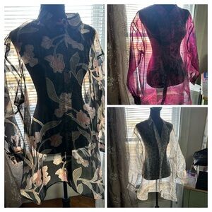 THREE sheer DR2 tops XL
